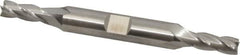 Cleveland - 1/4", 5/8" LOC, 3/8" Shank Diam, 3-3/8" OAL, 4 Flute, Cobalt Square End Mill - Double End, Uncoated, Spiral Flute, 30° Helix, Centercutting, Right Hand Cut, Right Hand Flute, Series HDC-4C - Benchmark Tooling