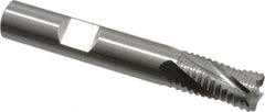 Cleveland - 3/8" Diam, Coarse Pitch, 3/4" LOC, 4 Flute Powdered Metal Roughing Square End Mill - Uncoated, 2-1/2" OAL, 3/8" Shank Diam, Single End, 30° Helix - Benchmark Tooling