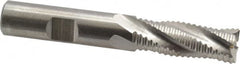 Cleveland - 1/2" Diam, Coarse Pitch, 1-1/4" LOC, 4 Flute Powdered Metal Roughing Square End Mill - Uncoated, 3-1/4" OAL, 1/2" Shank Diam, Single End, 30° Helix - Benchmark Tooling