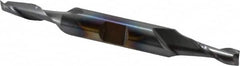 Cleveland - 7/32", 1/2" LOC, 3/8" Shank Diam, 3-1/4" OAL, 2 Flute, Cobalt Square End Mill - Double End, TiCN Finish, Spiral Flute, 30° Helix, Centercutting, Right Hand Cut, Right Hand Flute, Series HDC-2 - Benchmark Tooling