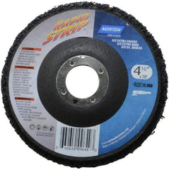 Norton - 4-1/2" Wheel Diam, 1/2" Wheel Thickness, 7/8" Arbor Hole, Type 27 Depressed Center Wheel - Silicon Carbide, 12,000 Max RPM, Compatible with Angle Grinder, Drill, Flexible Shaft Motor & Straight Shaft Grinder - Benchmark Tooling