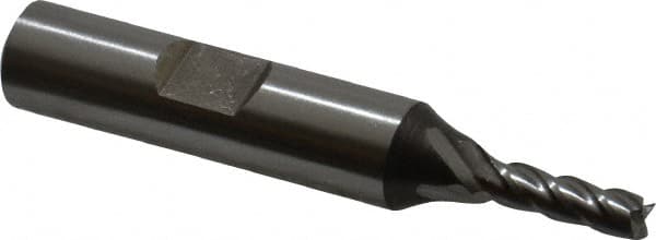 Cleveland - 5/32", 1/2" LOC, 3/8" Shank Diam, 2-3/8" OAL, 4 Flute, Powdered Metal Square End Mill - Single End, Uncoated, Spiral Flute, 37° Helix, Centercutting, Right Hand Cut, Right Hand Flute, Series PM-4 - Benchmark Tooling