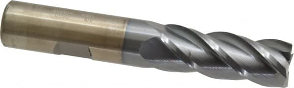 Cleveland - 5/8", 1-5/8" LOC, 5/8" Shank Diam, 3-3/4" OAL, 4 Flute, Powdered Metal Square End Mill - Single End, TiCN Finish, Spiral Flute, 37° Helix, Centercutting, Right Hand Cut, Right Hand Flute, Series PM-4 - Benchmark Tooling