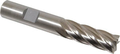 Cleveland - 1/2", 1-1/4" LOC, 1/2" Shank Diam, 3-1/4" OAL, 6 Flute, Cobalt Square End Mill - Single End, Uncoated, Spiral Flute, 30° Helix, Centercutting, Right Hand Cut, Right Hand Flute, Series HGC-4C - Benchmark Tooling