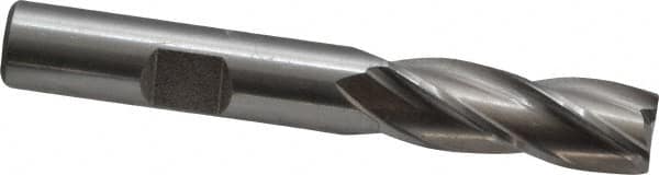 Cleveland - 25/64", 1" LOC, 3/8" Shank Diam, 2-11/16" OAL, 4 Flute, Cobalt Square End Mill - Single End, Uncoated, Spiral Flute, 30° Helix, Centercutting, Right Hand Cut, Right Hand Flute, Series HGC-4C - Benchmark Tooling