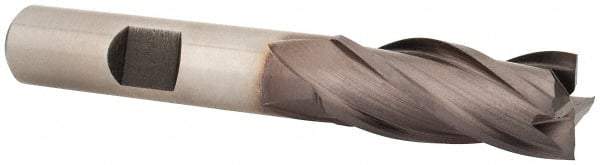 Cleveland - 7/16", 1" LOC, 3/8" Shank Diam, 2-11/16" OAL, 4 Flute, Cobalt Square End Mill - Single End, TiCN Finish, Spiral Flute, 30° Helix, Centercutting, Right Hand Cut, Right Hand Flute, Series HGC-4C - Benchmark Tooling