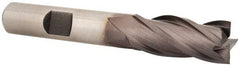 Cleveland - 7/16", 1" LOC, 3/8" Shank Diam, 2-11/16" OAL, 4 Flute, Cobalt Square End Mill - Single End, TiCN Finish, Spiral Flute, 30° Helix, Centercutting, Right Hand Cut, Right Hand Flute, Series HGC-4C - Benchmark Tooling