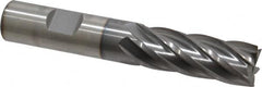 Cleveland - 5/8", 1-5/8" LOC, 5/8" Shank Diam, 3-1/4" OAL, 6 Flute, Cobalt Square End Mill - Single End, TiCN Finish, Spiral Flute, 30° Helix, Centercutting, Right Hand Cut, Right Hand Flute, Series HGC-4C - Benchmark Tooling