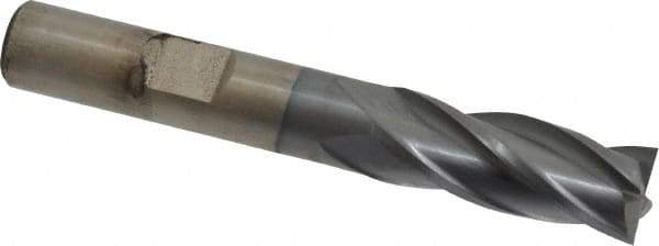 Cleveland - 13/32", 1" LOC, 3/8" Shank Diam, 2-11/16" OAL, 4 Flute, Cobalt Square End Mill - Single End, TiCN Finish, Spiral Flute, 30° Helix, Centercutting, Right Hand Cut, Right Hand Flute, Series HGC-4C - Benchmark Tooling