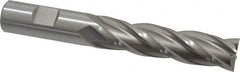 Cleveland - 3/4", 50.8mm LOC, 3/4" Shank Diam, 5-1/4" OAL, 4 Flute, Cobalt Square End Mill - Single End, Uncoated, Spiral Flute, 30° Helix, Centercutting, Right Hand Cut, Right Hand Flute, Series HGC-4C - Benchmark Tooling