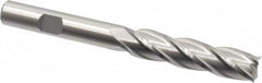 Cleveland - 7/16", 1-3/4" LOC, 3/8" Shank Diam, 3-3/4" OAL, 4 Flute, Cobalt Square End Mill - Single End, Uncoated, Spiral Flute, 30° Helix, Centercutting, Right Hand Cut, Right Hand Flute, Series HGC-4C - Benchmark Tooling