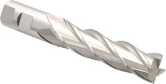 Cleveland - 7/8", 3-1/2" LOC, 7/8" Shank Diam, 5-3/4" OAL, 4 Flute, Cobalt Square End Mill - Single End, Uncoated, Spiral Flute, 30° Helix, Centercutting, Right Hand Cut, Right Hand Flute, Series HGC-4C - Benchmark Tooling