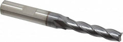 Cleveland - 9/32", 1-3/8" LOC, 3/8" Shank Diam, 3-1/8" OAL, 4 Flute, Cobalt Square End Mill - Single End, TiCN Finish, Spiral Flute, 30° Helix, Centercutting, Right Hand Cut, Right Hand Flute, Series HGC-4C - Benchmark Tooling