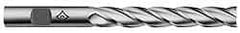 Cleveland - 1", 6" LOC, 1" Shank Diam, 8-1/2" OAL, 4 Flute, Cobalt Square End Mill - Single End, Uncoated, Spiral Flute, 30° Helix, Centercutting, Right Hand Cut, Right Hand Flute, Series HGC-4C - Benchmark Tooling