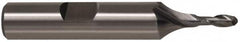 Cleveland - 5/8" Diam, 1-3/8" LOC, 2 Flute Cobalt Ball End Mill - TiCN Finish, Single End, 3-1/4" OAL, 5/8" Shank Diam, Spiral Flute - Benchmark Tooling