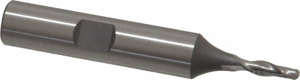 Cleveland - 1/8" Diam, 3/8" LOC, 2 Flute Cobalt Ball End Mill - Uncoated, Single End, 2-5/16" OAL, 3/8" Shank Diam, Spiral Flute - Benchmark Tooling