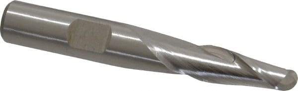 Cleveland - 5/16" Diam, 3/4" LOC, 2 Flute Cobalt Ball End Mill - Uncoated, Single End, 2-1/2" OAL, 3/8" Shank Diam, Spiral Flute - Benchmark Tooling