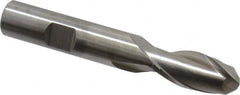 Cleveland - 1/2" Diam, 1" LOC, 2 Flute Cobalt Ball End Mill - Uncoated, Single End, 3-1/4" OAL, 1/2" Shank Diam, Spiral Flute - Benchmark Tooling