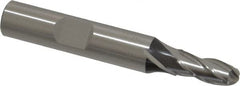 Cleveland - 1/4" Diam, 5/8" LOC, 4 Flute Cobalt Ball End Mill - Uncoated, Single End, 2-7/16" OAL, 3/8" Shank Diam, Spiral Flute - Benchmark Tooling