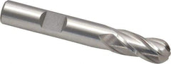 Cleveland - 3/8" Diam, 3/4" LOC, 4 Flute Cobalt Ball End Mill - Uncoated, Single End, 2-1/2" OAL, 3/8" Shank Diam, Spiral Flute - Benchmark Tooling