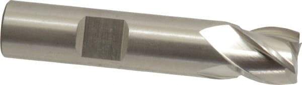Cleveland - 1/2", 1/2" LOC, 1/2" Shank Diam, 2-1/2" OAL, 4 Flute, Powdered Metal Square End Mill - Single End, Uncoated, Spiral Flute, 37° Helix, Centercutting, Right Hand Cut, Right Hand Flute, Series PM-4 - Benchmark Tooling