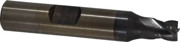 Cleveland - 1/4", 1/4" LOC, 3/8" Shank Diam, 2-1/16" OAL, 4 Flute, Powdered Metal Square End Mill - Single End, TiCN Finish, Spiral Flute, 37° Helix, Centercutting, Right Hand Cut, Right Hand Flute, Series PM-4 - Benchmark Tooling