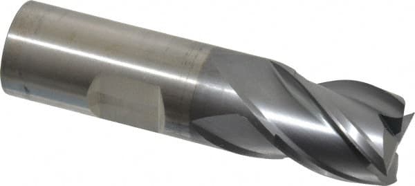Cleveland - 3/4", 3/4" LOC, 3/4" Shank Diam, 3" OAL, 4 Flute, Powdered Metal Square End Mill - Single End, TiCN Finish, Spiral Flute, 37° Helix, Centercutting, Right Hand Cut, Right Hand Flute, Series PM-4 - Benchmark Tooling