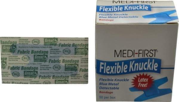 Medique - 3" Long x 1" Wide, Knuckle Bandage Self-Adhesive Bandage - Blue, Woven Fabric Bandage, Metal Detectable - Benchmark Tooling