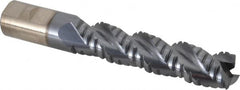 Cleveland - 1" Diam, Coarse Pitch, 4" LOC, 3 Flute Powdered Metal Corner Radius Roughing End Mill - TiCN Finish, 6-1/2" OAL, 1" Shank Diam, Single End, Centercutting, 42° Helix - Benchmark Tooling