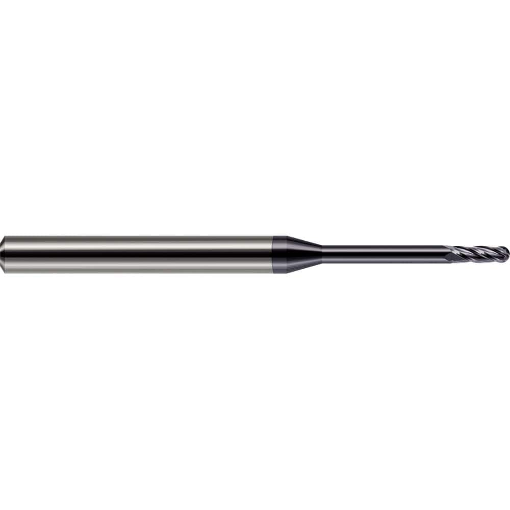 Harvey Tool - Ball End Mills; Mill Diameter (Inch): 1/16 ; Mill Diameter (Decimal Inch): 0.0620 ; Number of Flutes: 4 ; Length of Cut (Decimal Inch): 0.1860 ; Material: Solid Carbide ; Overall Length (Inch): 2