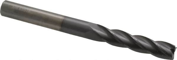 OSG - 3/8", 1-3/4" LOC, 3/8" Shank Diam, 4" OAL, 4 Flute, Solid Carbide Square End Mill - Single End, TiCN Finish, Spiral Flute, 30° Helix, Centercutting, Right Hand Cut, Right Hand Flute, Series 484 - Benchmark Tooling