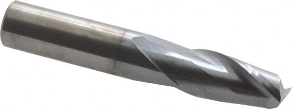OSG - 1/2", 1" LOC, 1/2" Shank Diam, 3" OAL, 2 Flute, Solid Carbide Square End Mill - Single End, TiCN Finish, Spiral Flute, 30° Helix, Centercutting, Right Hand Cut, Right Hand Flute, Series 402 - Benchmark Tooling