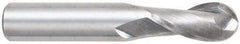 OSG - 5/16" Diam, 13/16" LOC, 2 Flute Solid Carbide Ball End Mill - TiCN Finish, Single End, 2-1/2" OAL, 5/16" Shank Diam, Spiral Flute - Benchmark Tooling