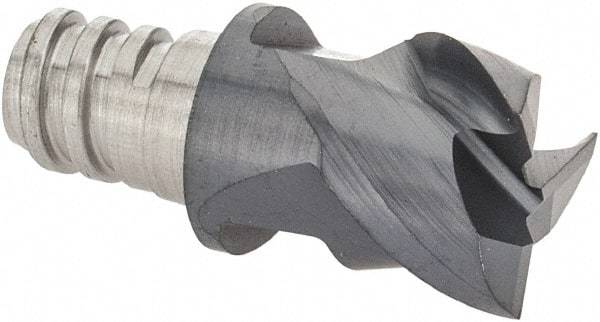 Iscar - MM EC Grade IC908 Carbide End Milling Tip Insert - TiAlN Finish, 3 Flutes, 5/16" Cutting Diam, 0.2" Depth of Cut, 0.39" Extension, 45° Helix - Benchmark Tooling