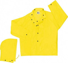 MCR Safety - Size 2XL, Yellow, Rain Jacket - 62" Chest, Attached Hood - Benchmark Tooling