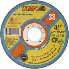 Camel Grinding Wheels - 7" 36 Grit Aluminum Oxide Cutoff Wheel - 1/16" Thick, 7/8" Arbor, 8,500 Max RPM - Benchmark Tooling