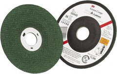 3M - 36 Grit, 4-1/2" Wheel Diam, 1/8" Wheel Thickness, 7/8" Arbor Hole, Type 27 Depressed Center Wheel - Ceramic - Benchmark Tooling