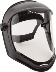 Uvex - Acrylonitrile Butadiene Styrene (ABS) Black Ratchet Adjustment, Face Shield & Headgear Set - 14-1/4" Wide x 9-3/8" High, Anti-Fog, Clear Window - Benchmark Tooling