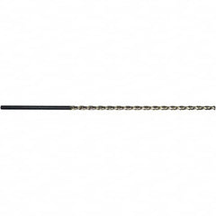 Extra Length Drill Bit: 0.125″ Dia, 130 °, High Speed Steel Uncoated, 6.6929″ Flute Length, Parabolic Flute, Straight-Cylindrical Shank, Series 504