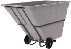 Akro-Mils - 2,000 Lb Load Capacity, 1 1/2 Cu Yd, Plastic Tilt Truck - 39" Wide x 85" Long x 51" High, Gray - Benchmark Tooling