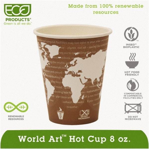 ECO PRODUCTS - World Art Renewable Compostable Hot Cups, 8 oz, 50/PK, 20 PK/CT - Plum - Benchmark Tooling