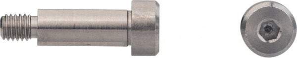 Made in USA - 1/4" Shoulder Diam x 1-1/2" Shoulder Length, #10-32 UNF, Hex Socket Shoulder Screw - 303 Stainless Steel, Passivated Finish, 3/8" Head Diam - Benchmark Tooling