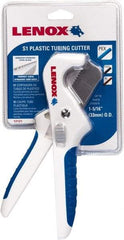 Lenox - 3/8" to 1" Pipe Capacity, Tube Cutter - Cuts Plastic, Rubber, PVC, CPVC - Benchmark Tooling