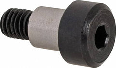 Made in USA - 1/4" Shoulder Diam x 1/4" Shoulder Length, #10-32 UNF, Hex Socket Precision Shoulder Screw - 4140 Alloy Steel, Black Oxide Finish, 3/16" Head Height x 3/8" Head Diam - Benchmark Tooling