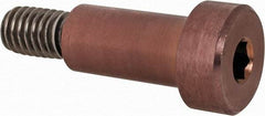 Made in USA - 1/2" Shoulder Diam x 1" Shoulder Length, 3/8-16 UNC, Hex Socket Shoulder Screw - 300 Stainless Steel, TICN Finish, 3/4" Head Diam - Benchmark Tooling