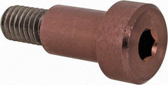 Made in USA - 1/2" Shoulder Diam x 3/4" Shoulder Length, 3/8-16 UNC, Hex Socket Shoulder Screw - 300 Stainless Steel, TICN Finish, 3/4" Head Diam - Benchmark Tooling