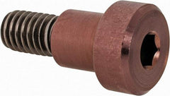 Made in USA - 1/2" Shoulder Diam x 1/2" Shoulder Length, 3/8-16 UNC, Hex Socket Shoulder Screw - 300 Stainless Steel, TICN Finish, 3/4" Head Diam - Benchmark Tooling