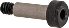 Made in USA - 5/32" Shoulder Diam x 7/16" Shoulder Length, #6-32 UNC, Hex Socket Precision Shoulder Screw - 4140 Alloy Steel, Black Oxide Finish, 9/32" Head Diam - Benchmark Tooling