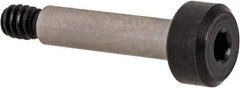 Made in USA - 1/8" Shoulder Diam x 1/2" Shoulder Length, #4-40 UNC, Hex Socket Precision Shoulder Screw - 4140 Alloy Steel, Black Oxide Finish, 1/4" Head Diam - Benchmark Tooling