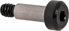 Made in USA - 5/32" Shoulder Diam x 3/8" Shoulder Length, #6-32 UNC, Hex Socket Precision Shoulder Screw - 4140 Alloy Steel, Black Oxide Finish, 9/32" Head Diam - Benchmark Tooling
